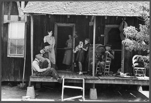Sharecroppers on porch, Missouri, 1938 (Russell Lee)