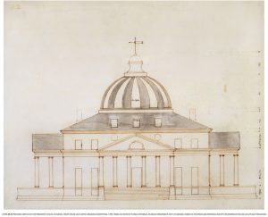 Thomas Jefferson's drawing for the President's House based on Palladio's Villa Rotonda
